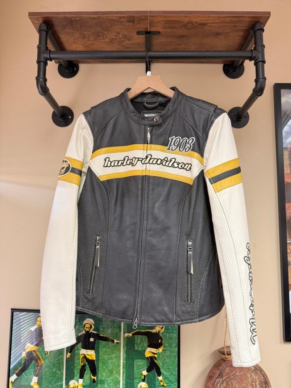 Women's 2003 Harley Davidson Speedway Spirit Y2K Vintage Leather Biker Jacket